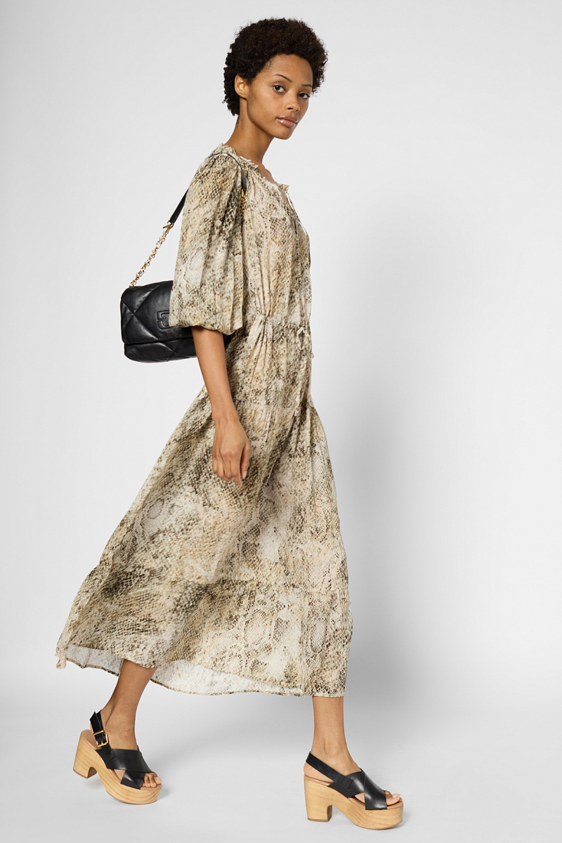 Платье из 100% вискозы с анималистичным принтом