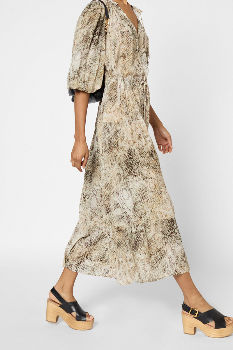 Платье из 100% вискозы с анималистичным принтом