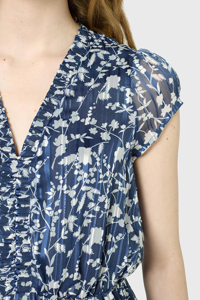 Платье-миди с цветочным принтом