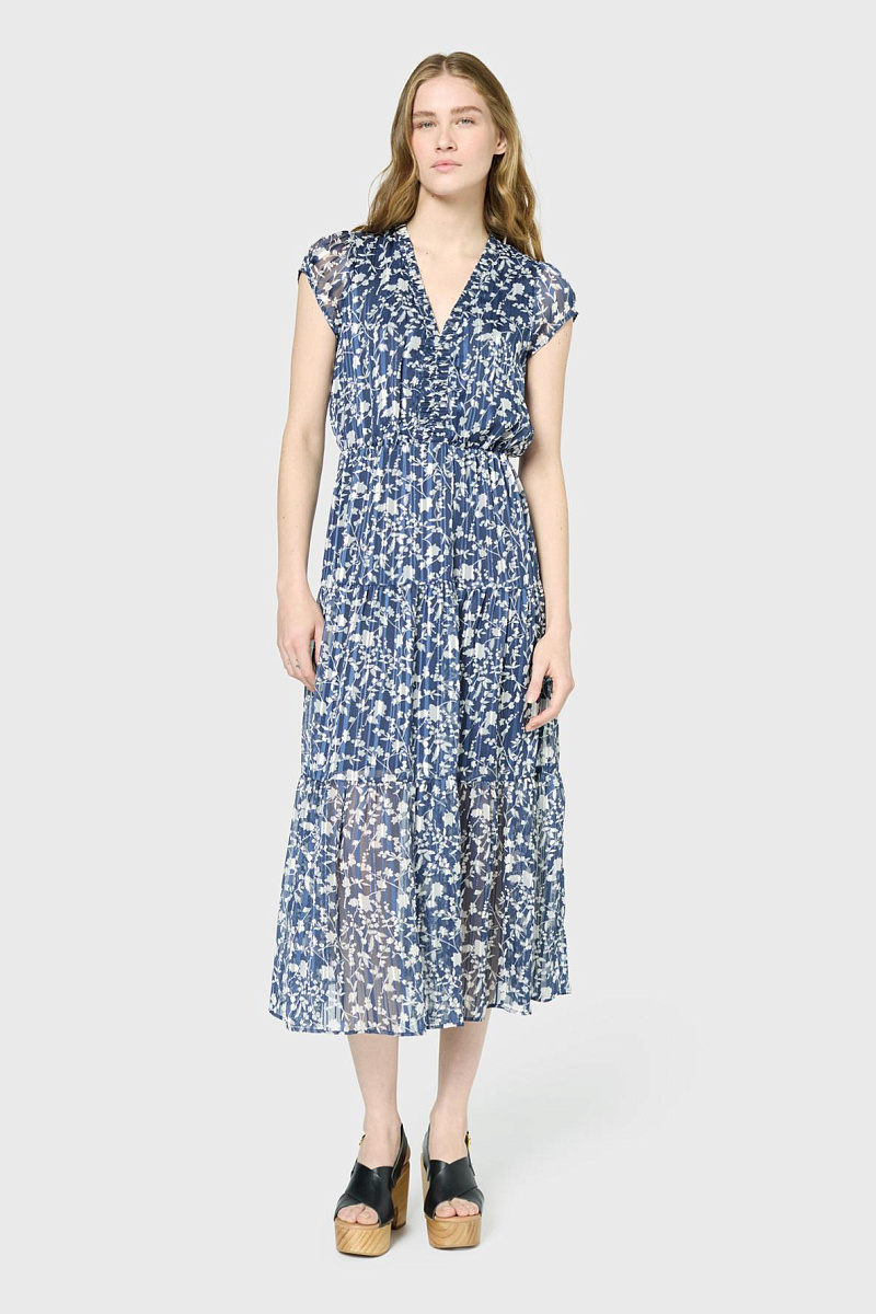 Платье-миди с цветочным принтом