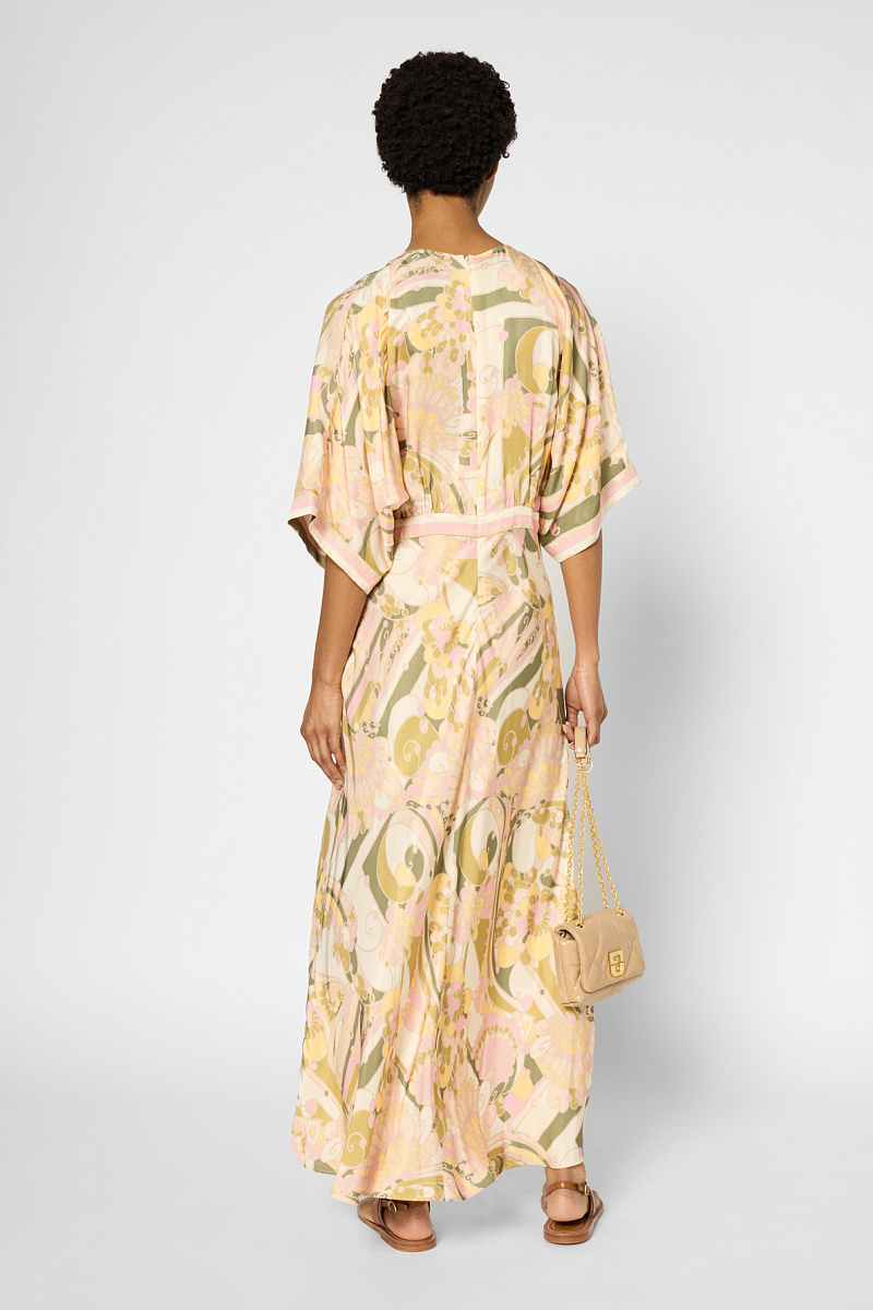 Платье-макси с принтом из 100% вискозы