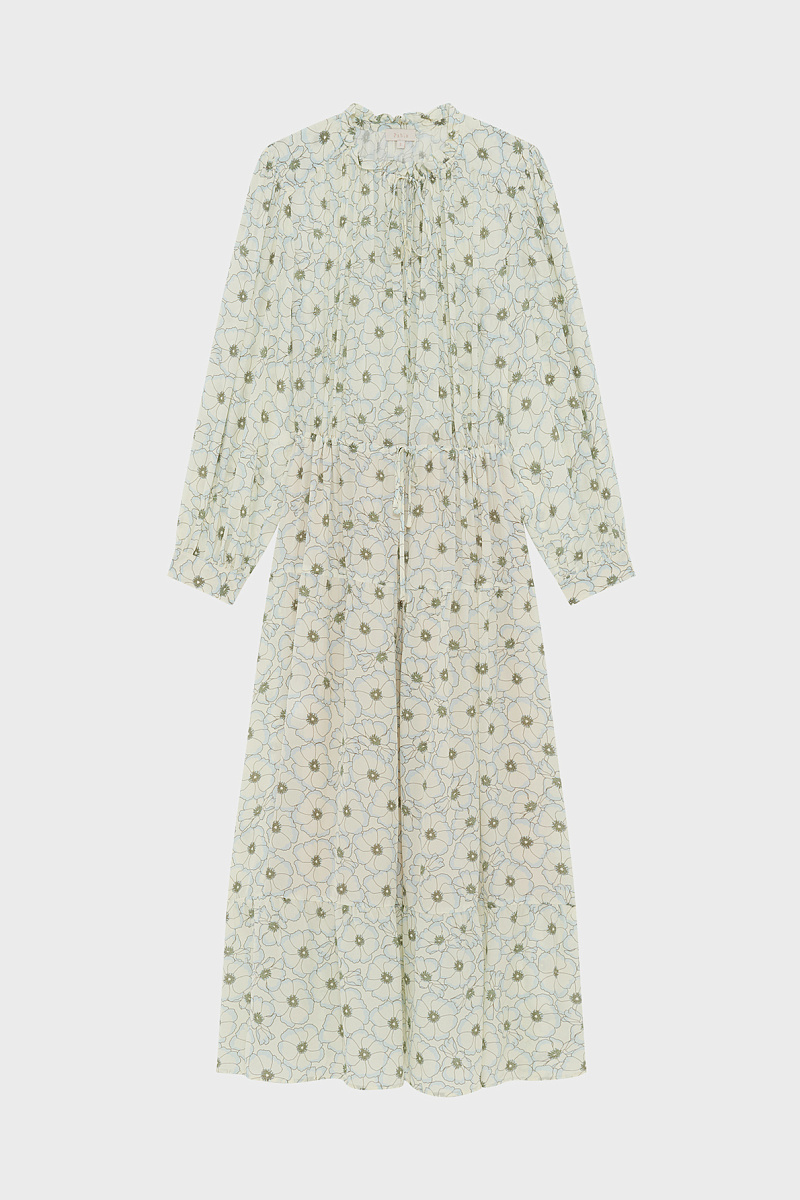 Приталенное платье-миди с принтом