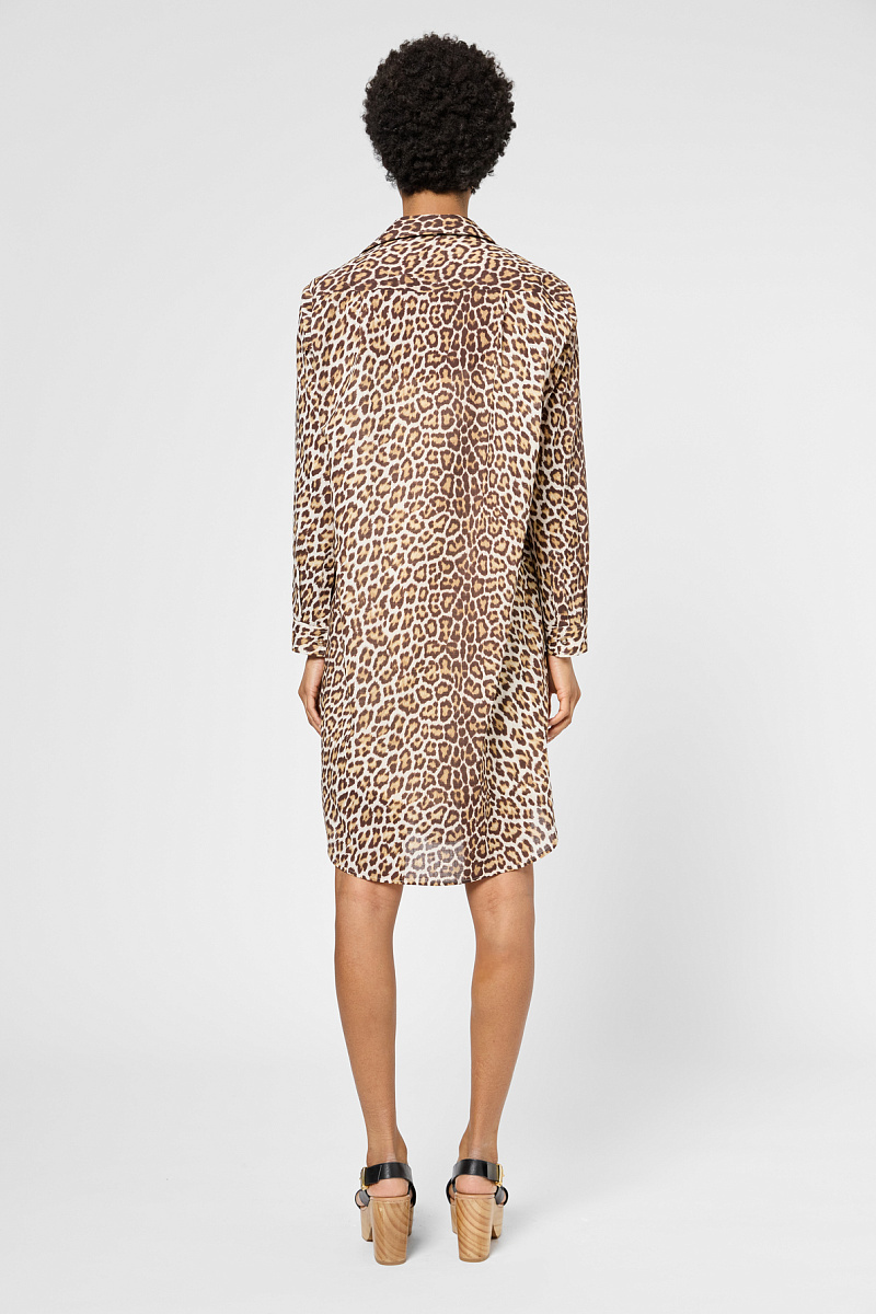 PINA - Леопардовое платье-рубашка из хлопка