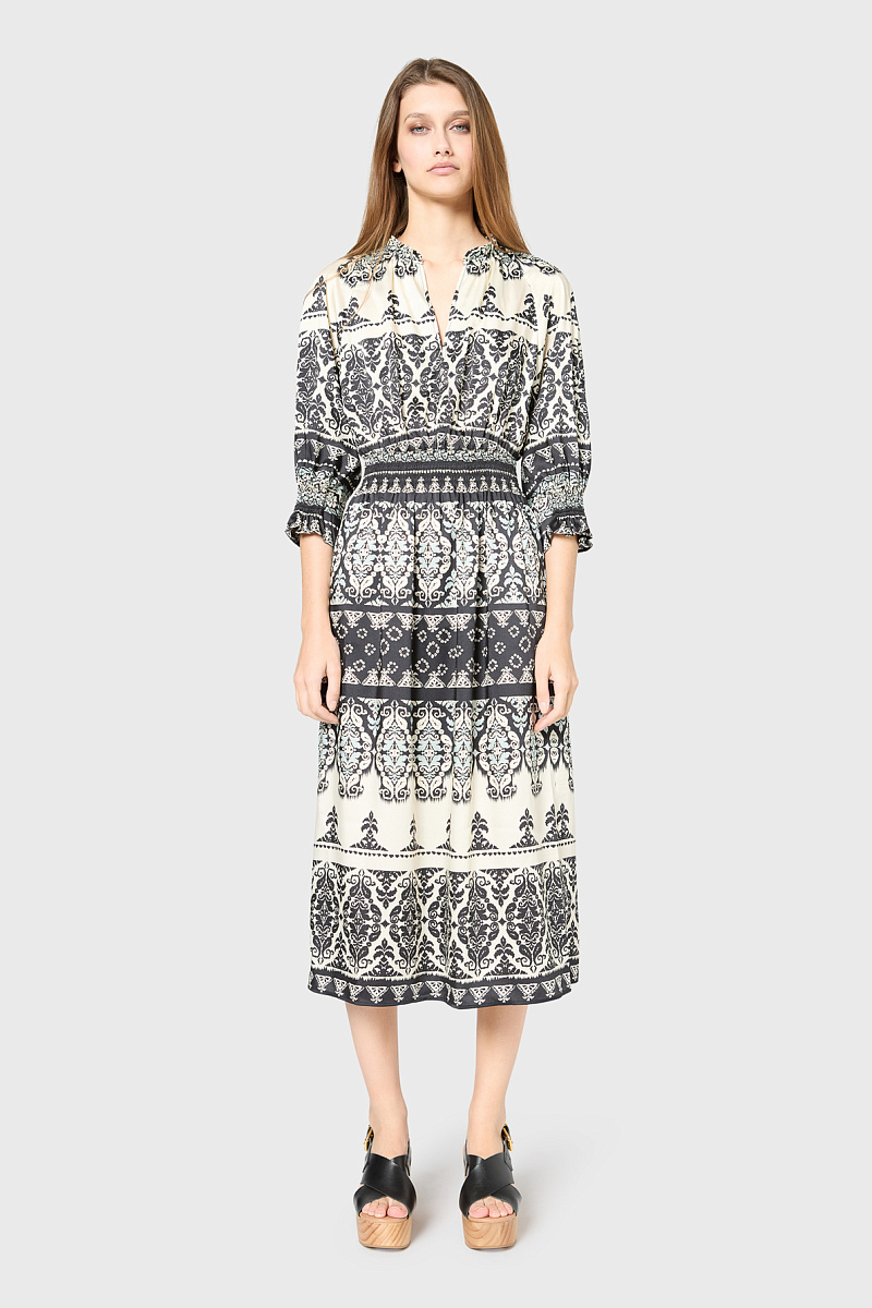 PETUNIA - Приталенное платье-миди с принтом