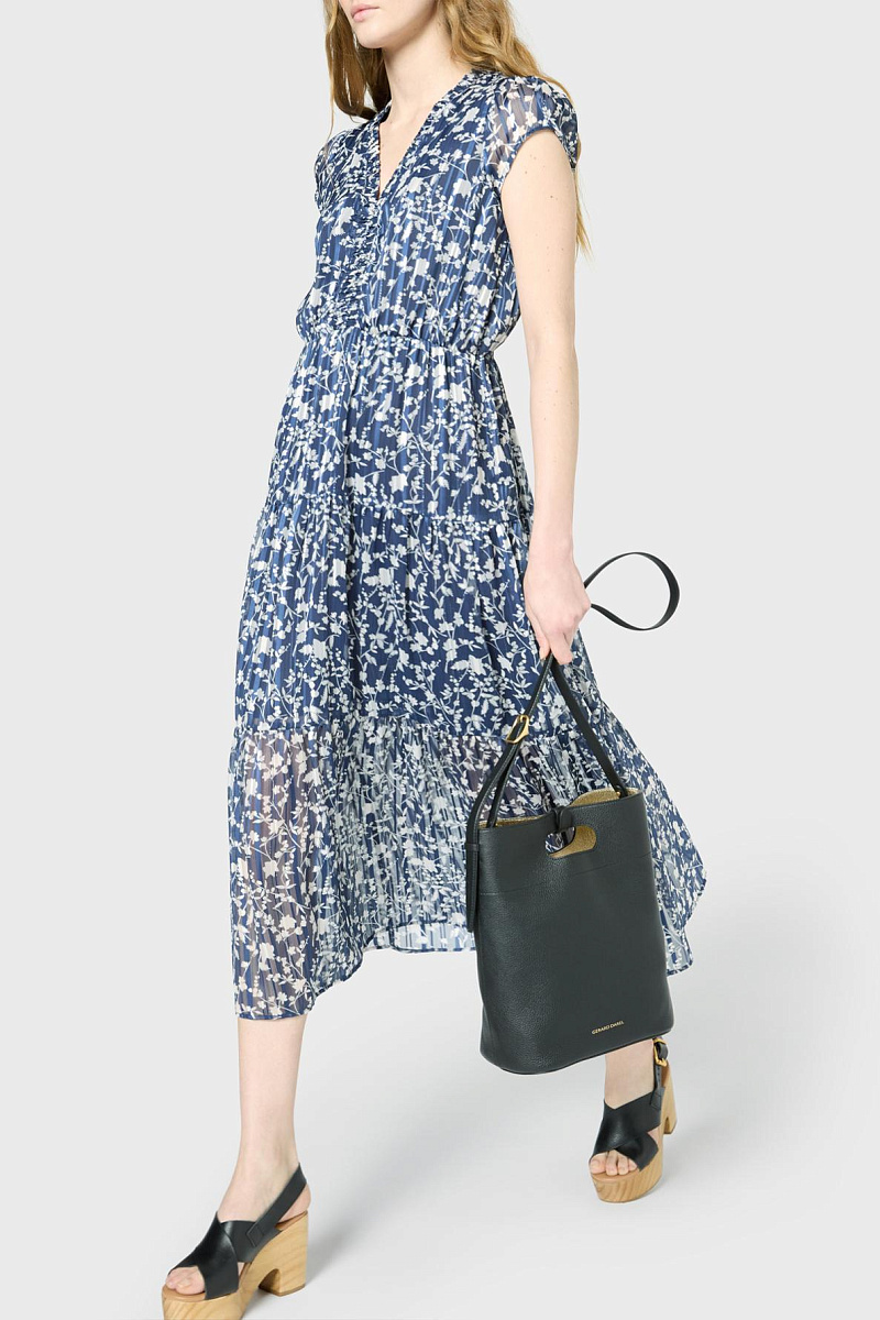 Платье-миди с цветочным принтом