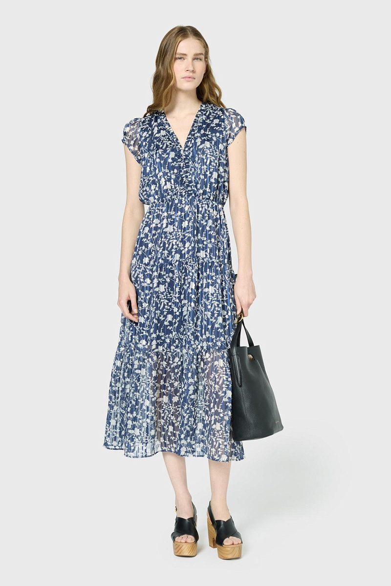 Платье-миди с цветочным принтом
