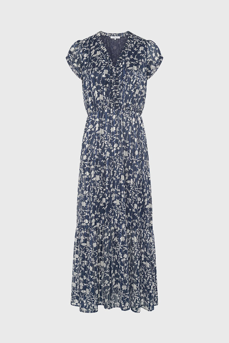 Платье-миди с цветочным принтом