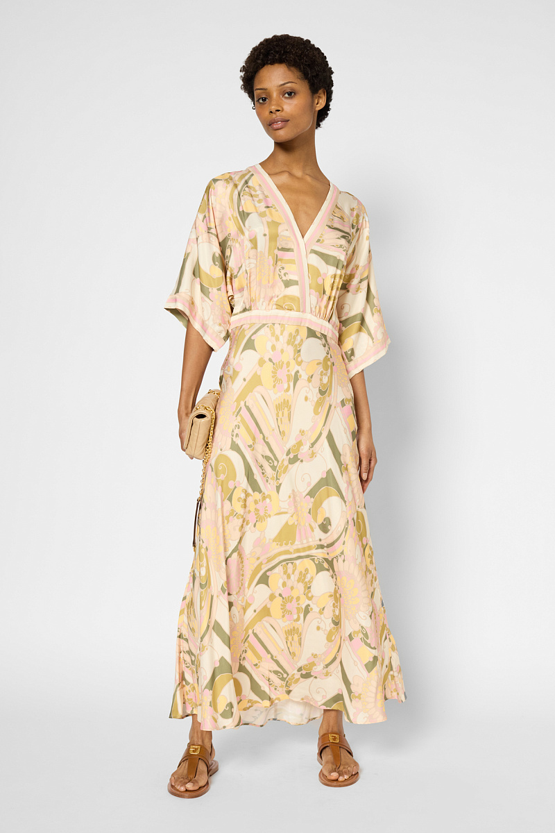 Платье-макси с принтом из 100% вискозы