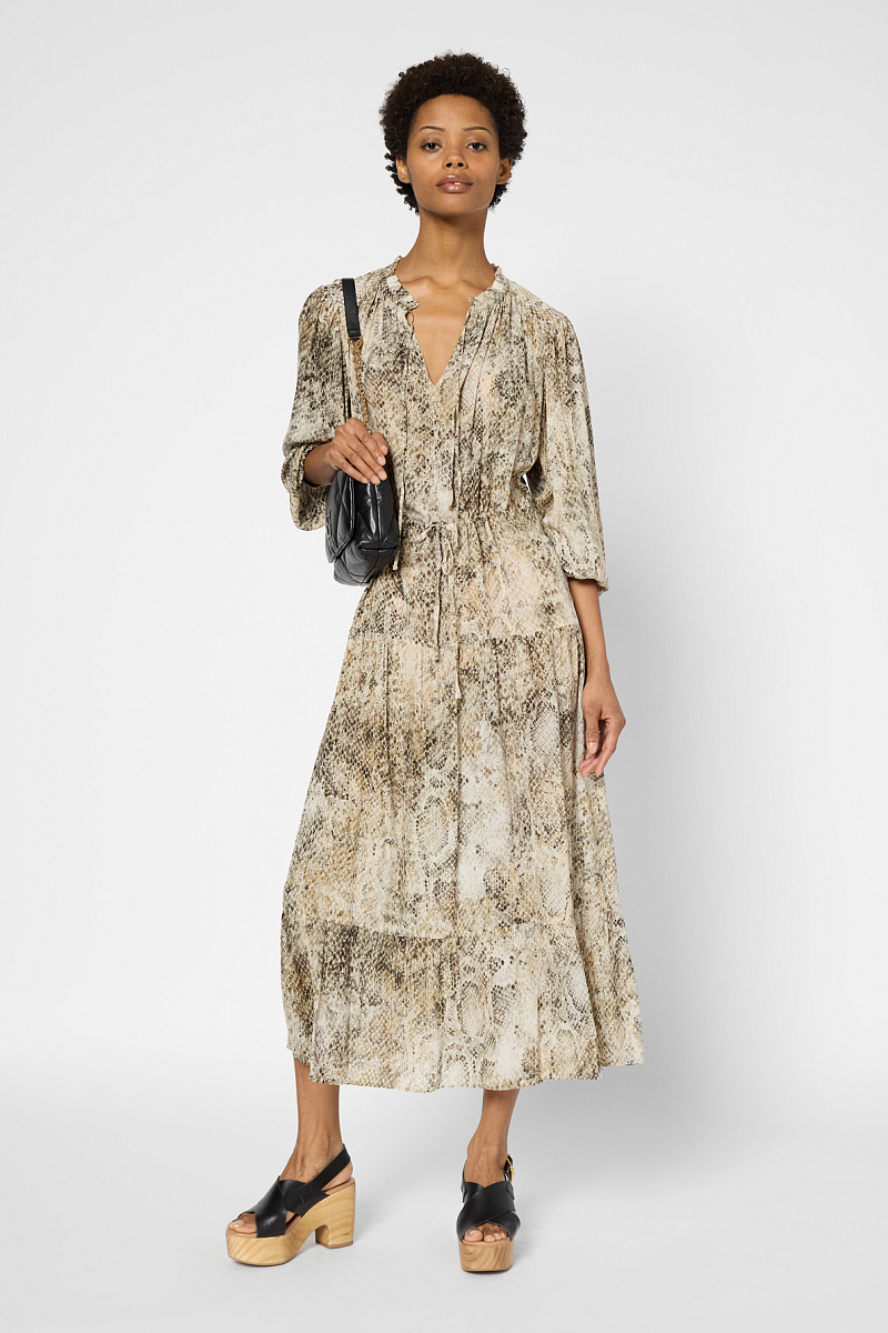 Платье из 100% вискозы с анималистичным принтом